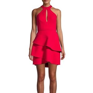 NWOT BCBG Ruffle Keyhole Mini Dress